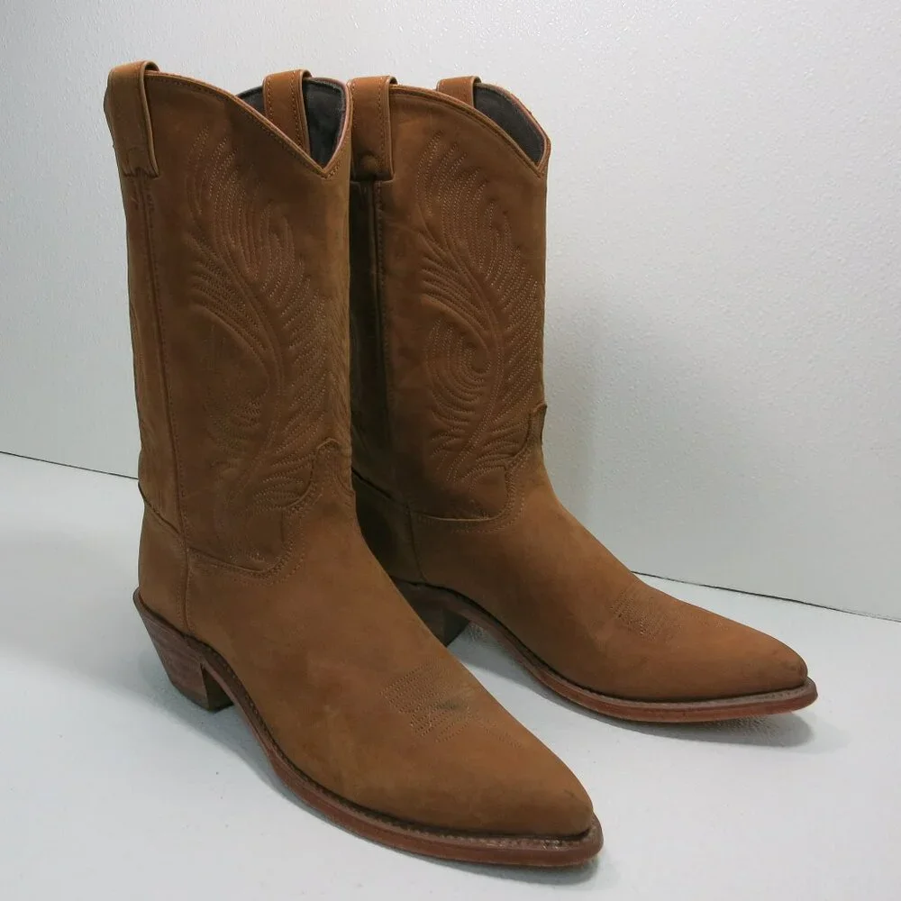 Abilene Boot Co. Genuine Nubuck Leather Western Kicker Boot Footwear 10 M